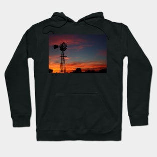 Kansas Colorful Windmill Silhouette Hoodie